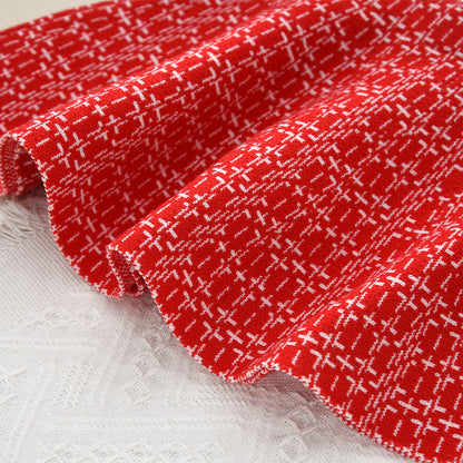 Girls' Plaid Pattern Knitted Cardigan+Skirt 2pcs Set