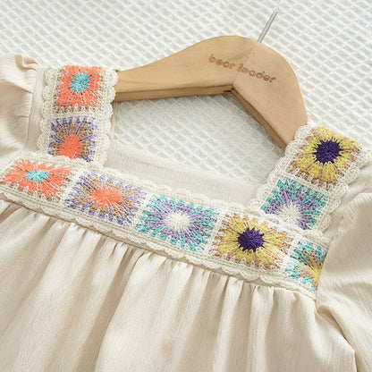 Girls' Ethnic Style Embroidery Casual Set