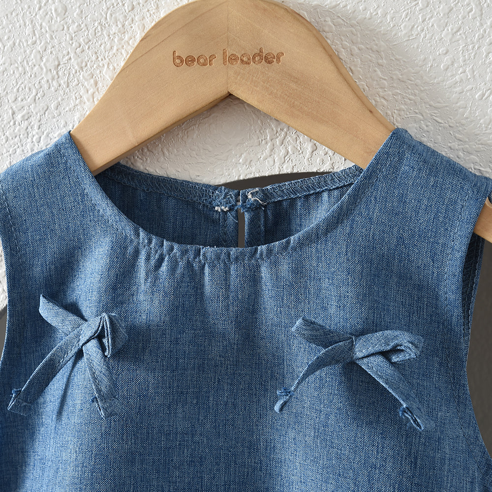 Cute Bow Girl Outfit Ruffle Girls' A-line Dress
