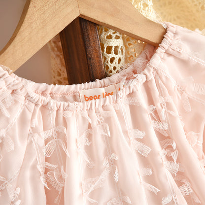 Girls' Art Design Mesh Dress