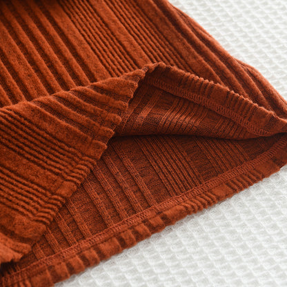 Girls' Vertical Stripes Knitted Dress