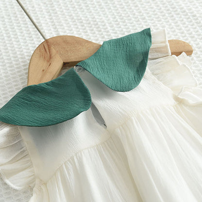 Girls' Contrast Colors Mesh Dress