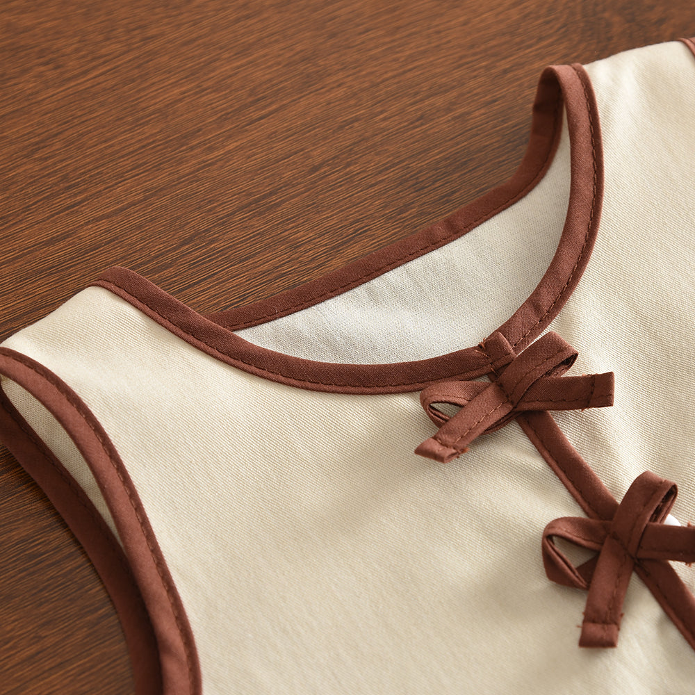 Bow Vest+Trousers French Style Fashion Girls' Set