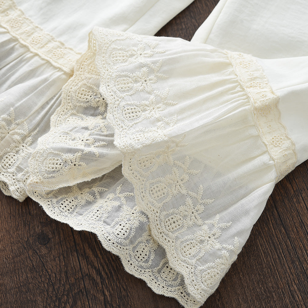 Girls' Bow-knot Lace Top+Trousers Princess Set