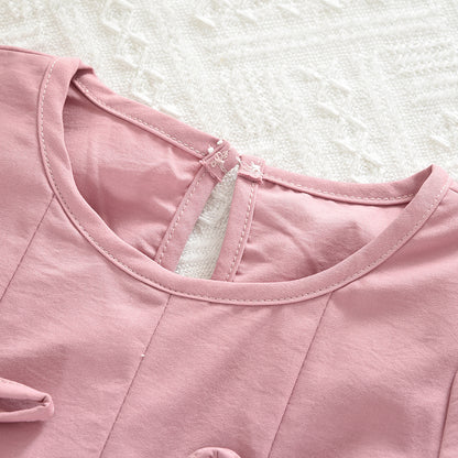 Girls' Long Sleeve Bow-knot Casual Set