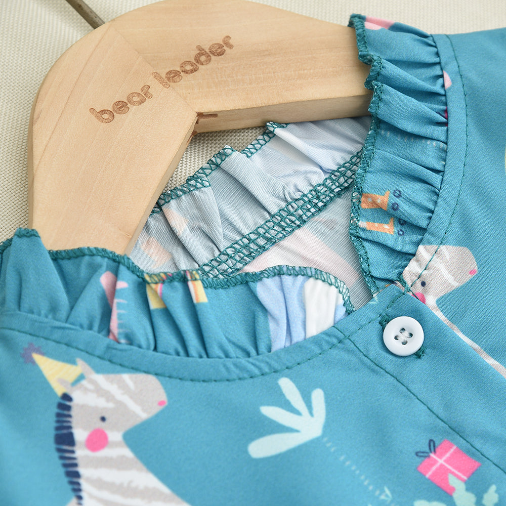 Girls' Cartoon Printing Cute Dress