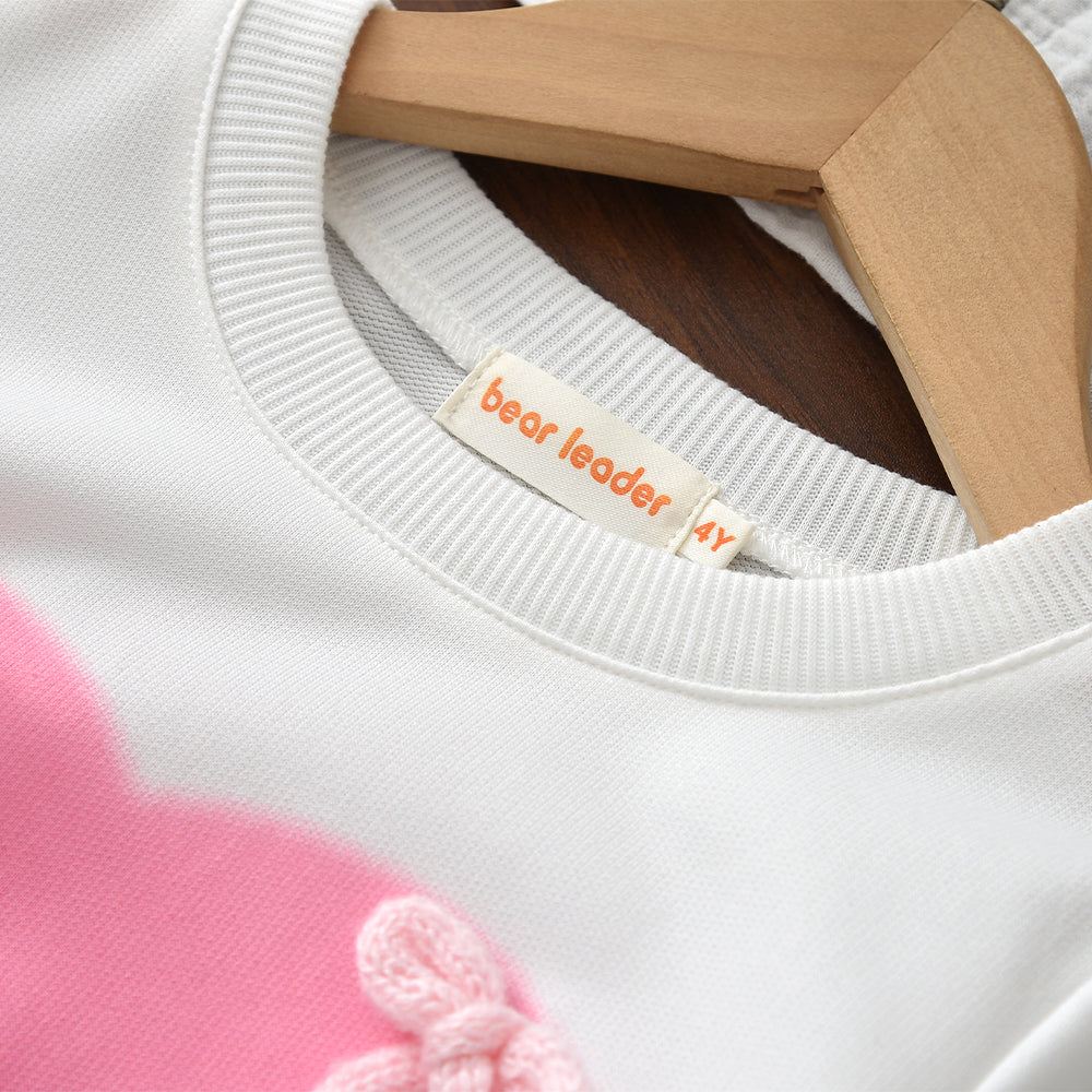 Girls' Cartoon Sweatshirt+Skirt Cute Set