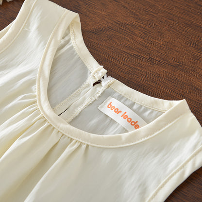 Ruffle Cute Vest Top+Wide Leg Pants Girls' Casual Set