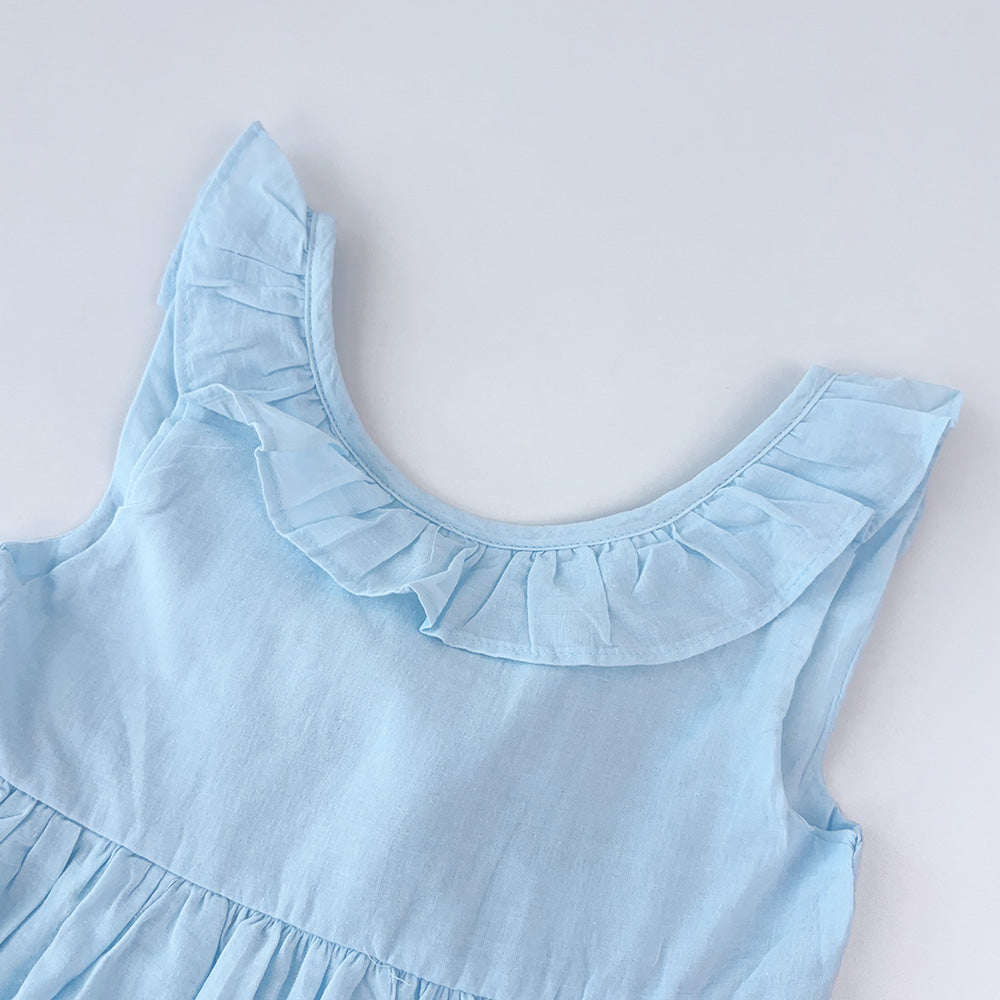 Girls' Ruffle Floral Cotton Dress