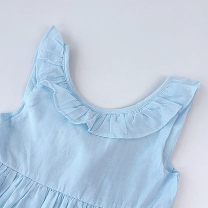 Girls' Ruffle Floral Cotton Dress