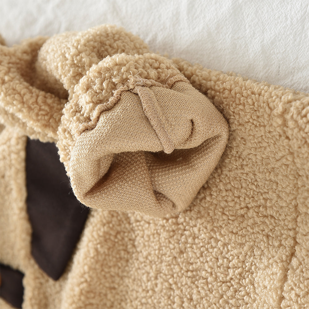 High Necked Furry Top Casual Sweatpants Christmas&New Year Warm Kid Outfit