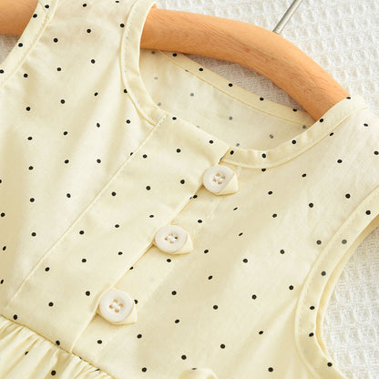 Girls' Dots Printing Bow-knot Elegant Set
