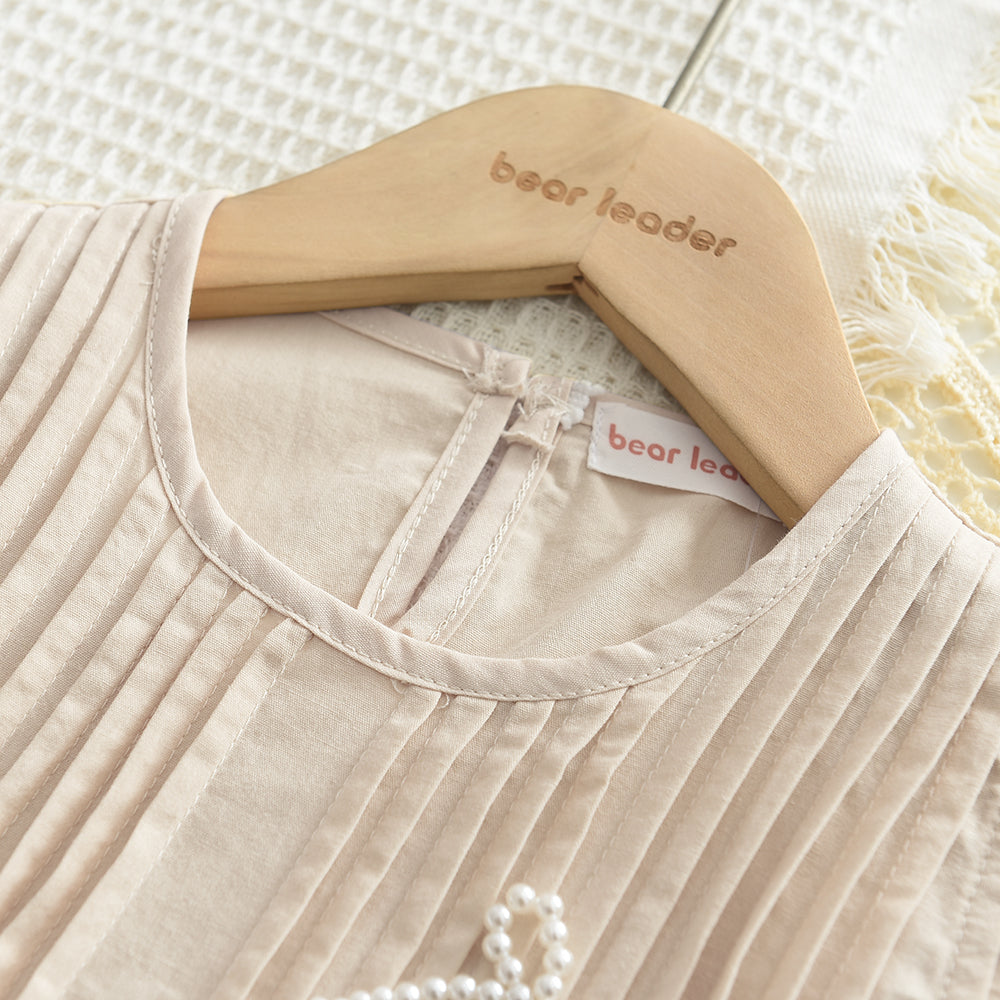 Girls' Pearl Shirt+Shorts Cotton Set