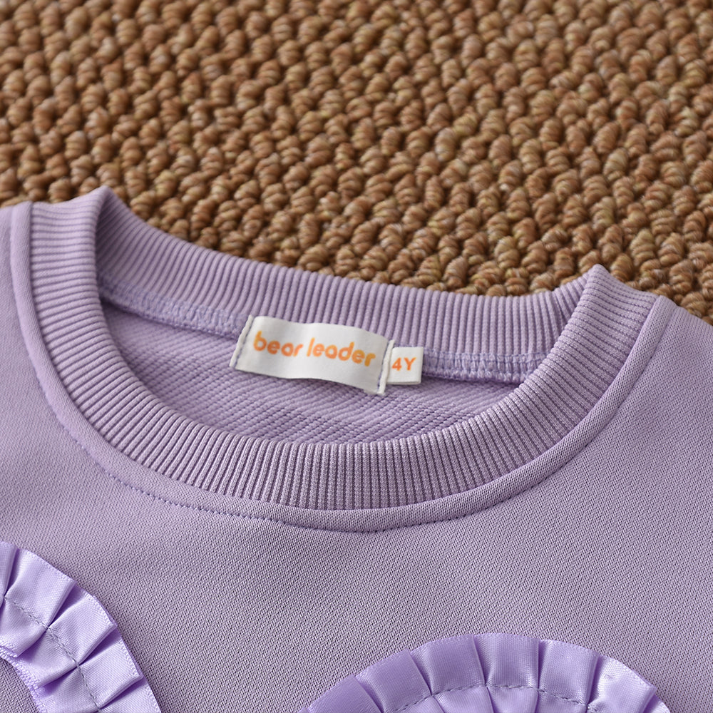 Girls' Bow-knot Sweatshirt Trousers Set