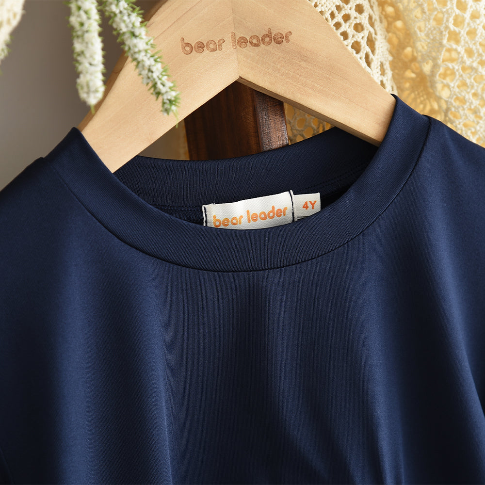 Girls' Patchwork Sweatshirt+Flared Trousers Fashion Set