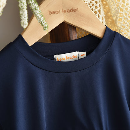 Girls' Patchwork Sweatshirt+Flared Trousers Fashion Set