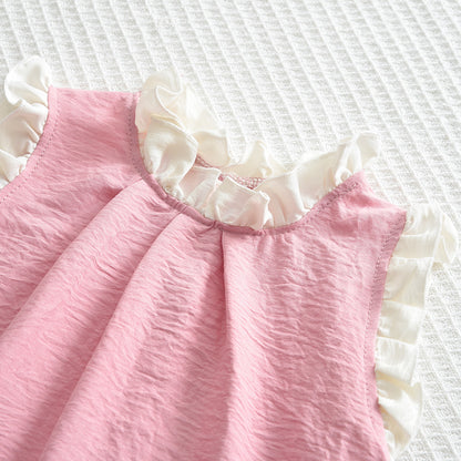 Girls' Patchwork Mesh Princess Dress