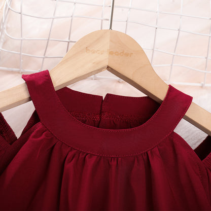 Girls' Short Sleeve Elegant Ceremonial Dress