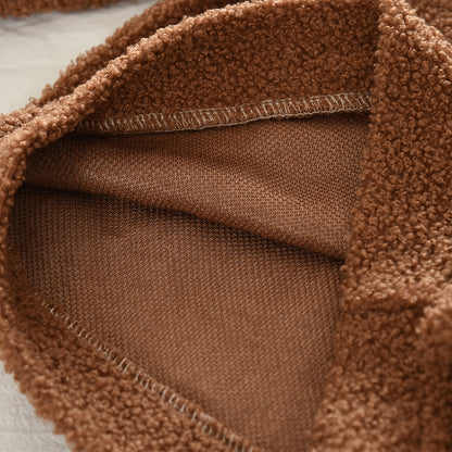 Teddy Velvet Irregular Contrast Colors Sweatshirt Set Fashion Kid Clothes