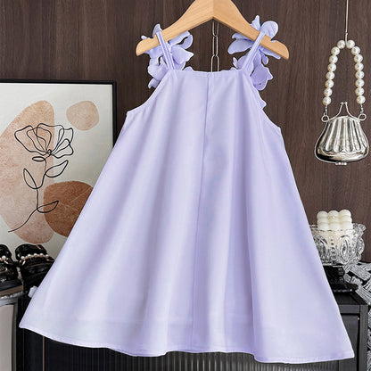 Girls' Floral Sleeve Sun Dress