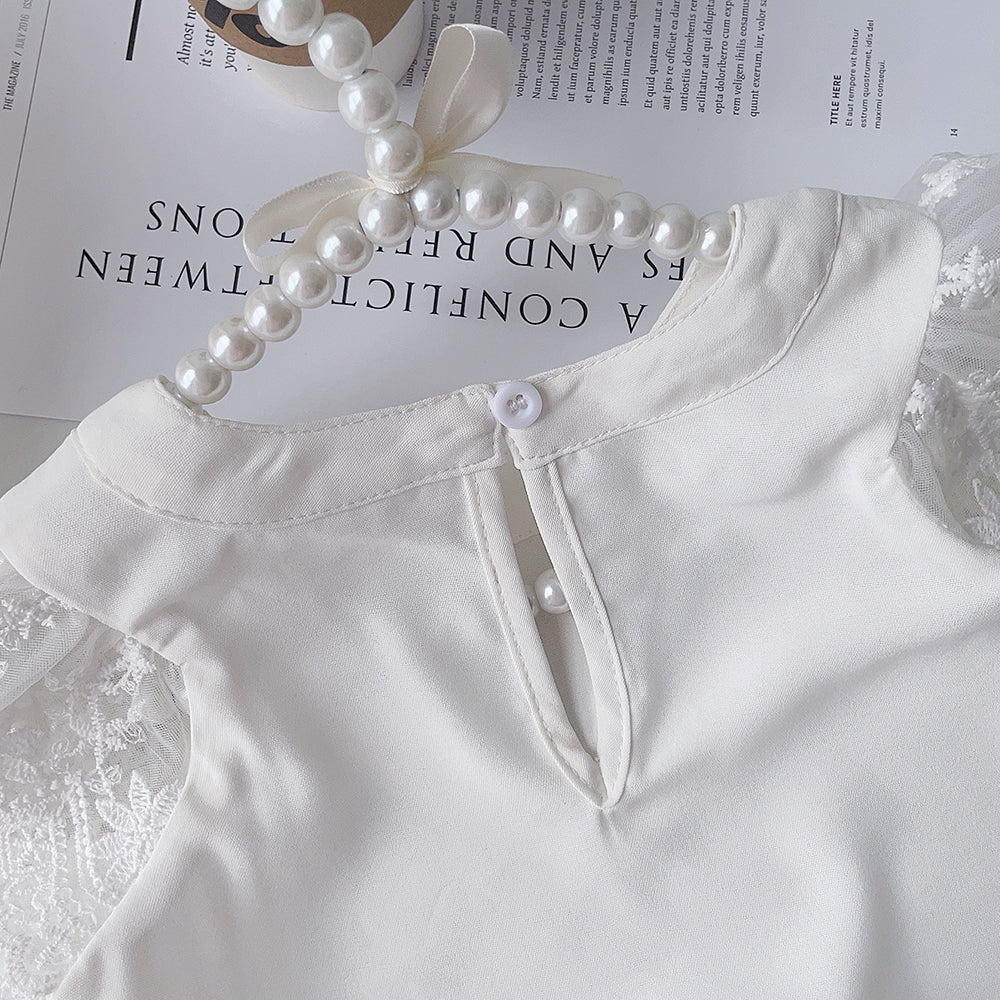 Girls' Lace Short Sleeve Top