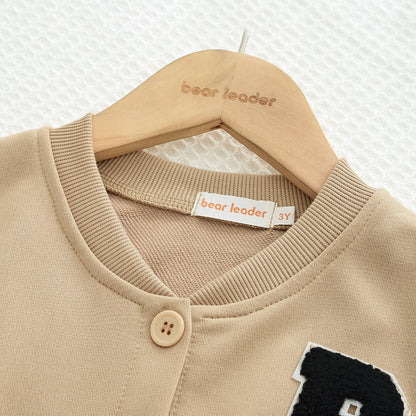 Girls' Letter Sleeve Casual Set