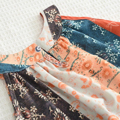 Girls' Ethnic Style Printing Sun Dress