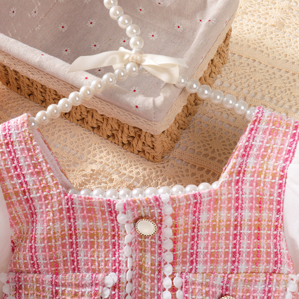 Girls' Elegant Style Plaid Dress