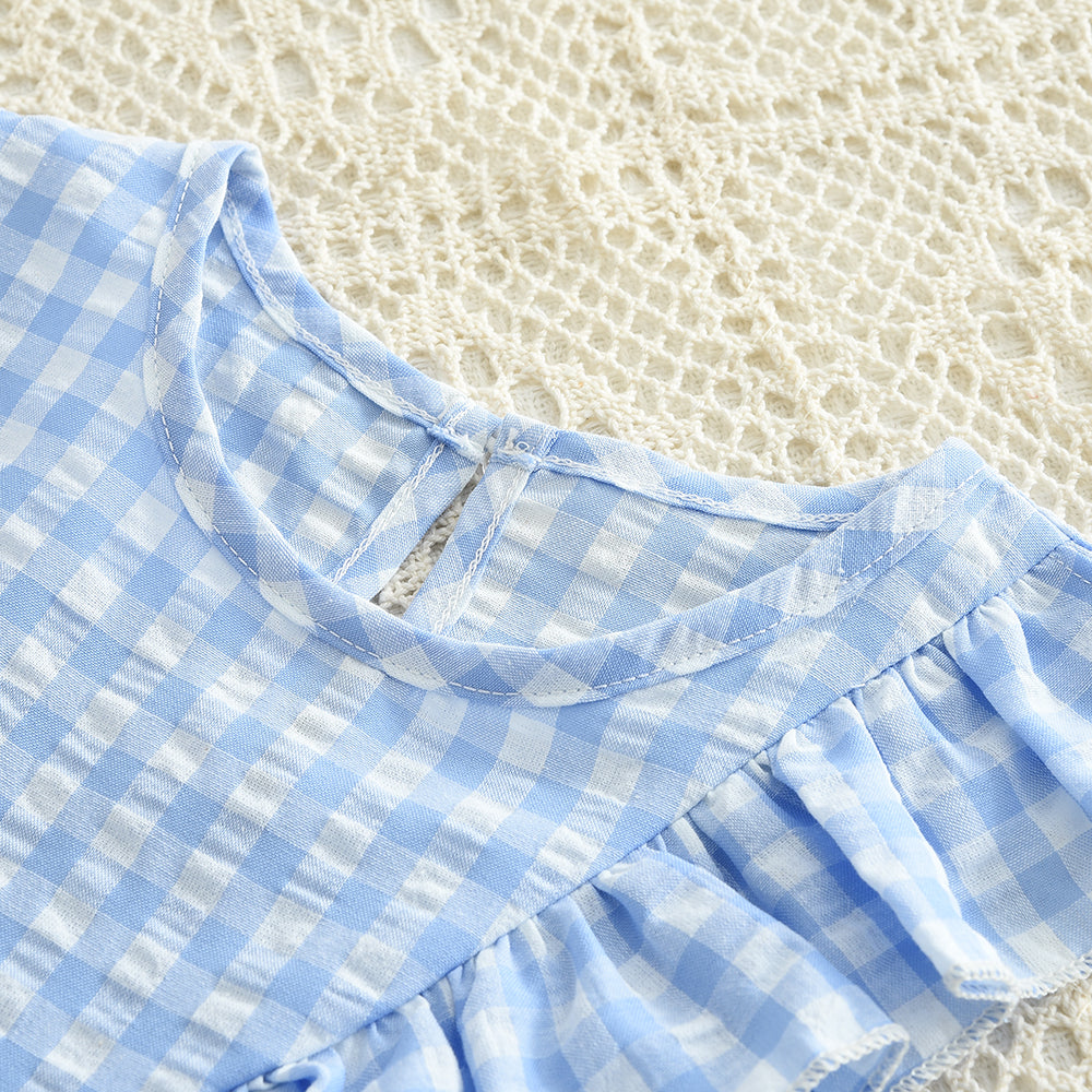Girls' Ruffle Plaid Casual Set