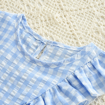 Girls' Ruffle Plaid Casual Set