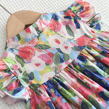 Girls' Colorful Printing Casual Dress