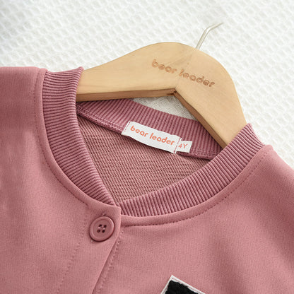 Girls' Letter Sleeve Casual Set