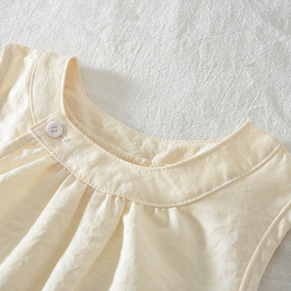 3-8 Year Girls' Ruffle Shirt Vest Wide Leg Pants Elegant Set