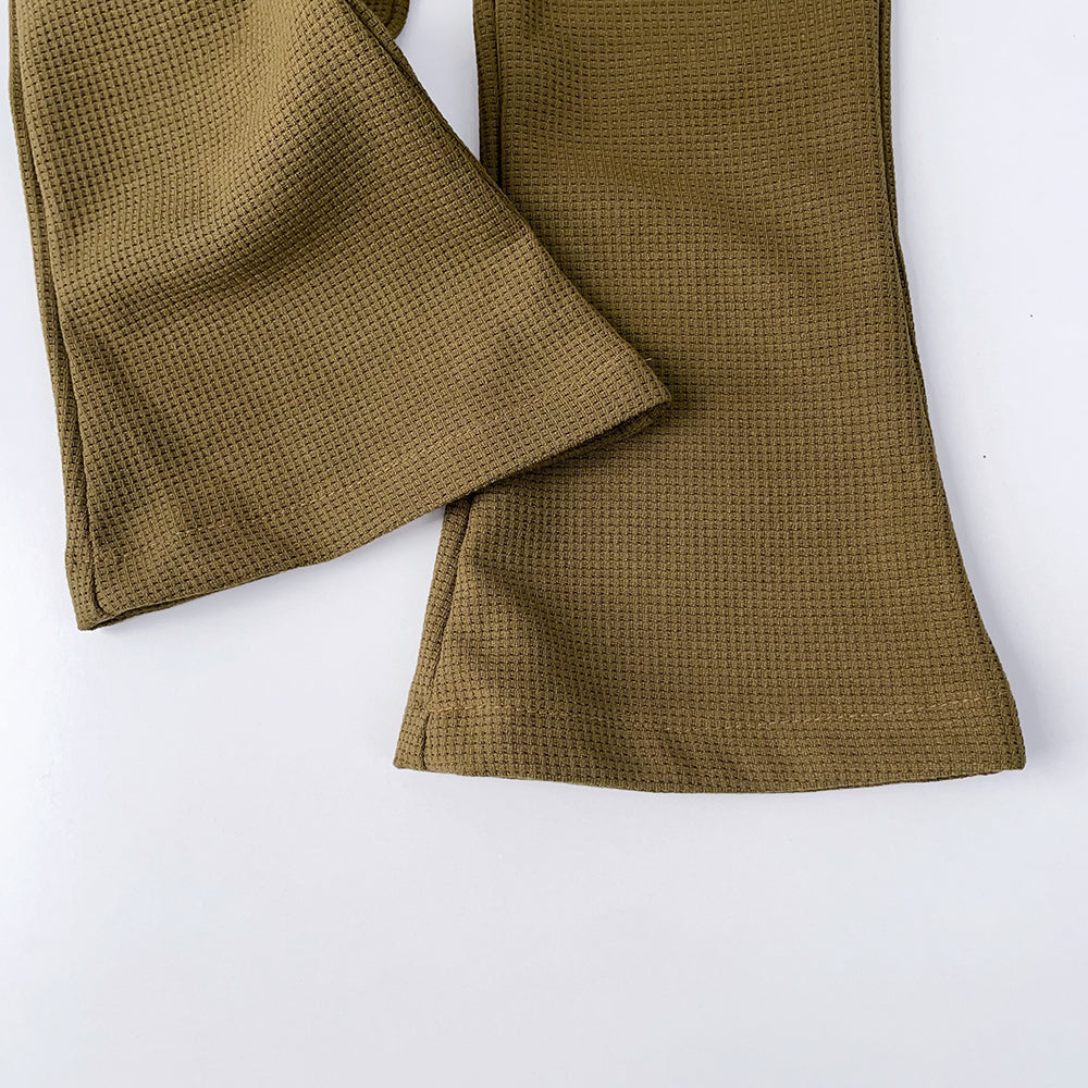 Girls' Loose Top+Flared Trousers Casual Set