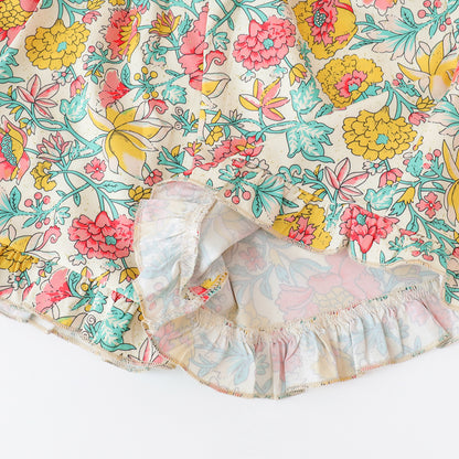 Girls' Floral Printing Shorts Set