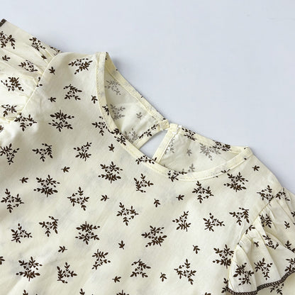 Girls' Long Sleeve Printing Cotton Blouse