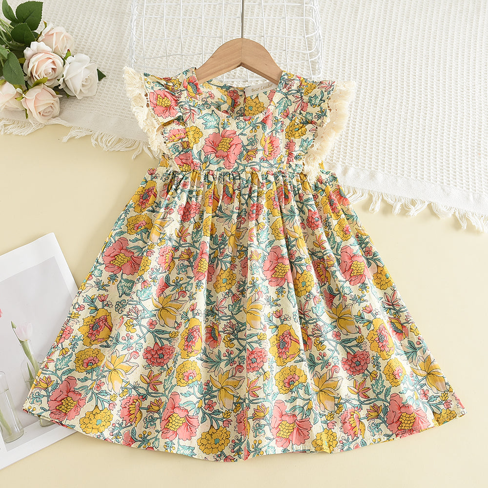 Girls' Ethnic Style Print Dress
