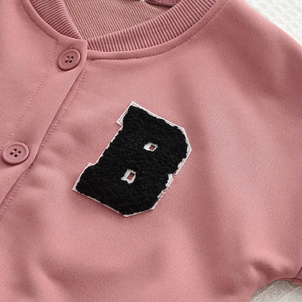 Girls' Letter Sleeve Casual Set