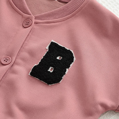 Girls' Letter Sleeve Casual Set