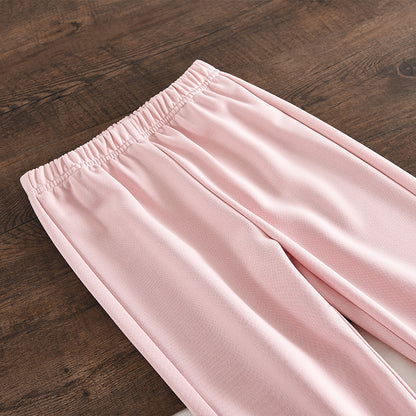 Girls' Letter Sweatshirt+Flared Trousers Set