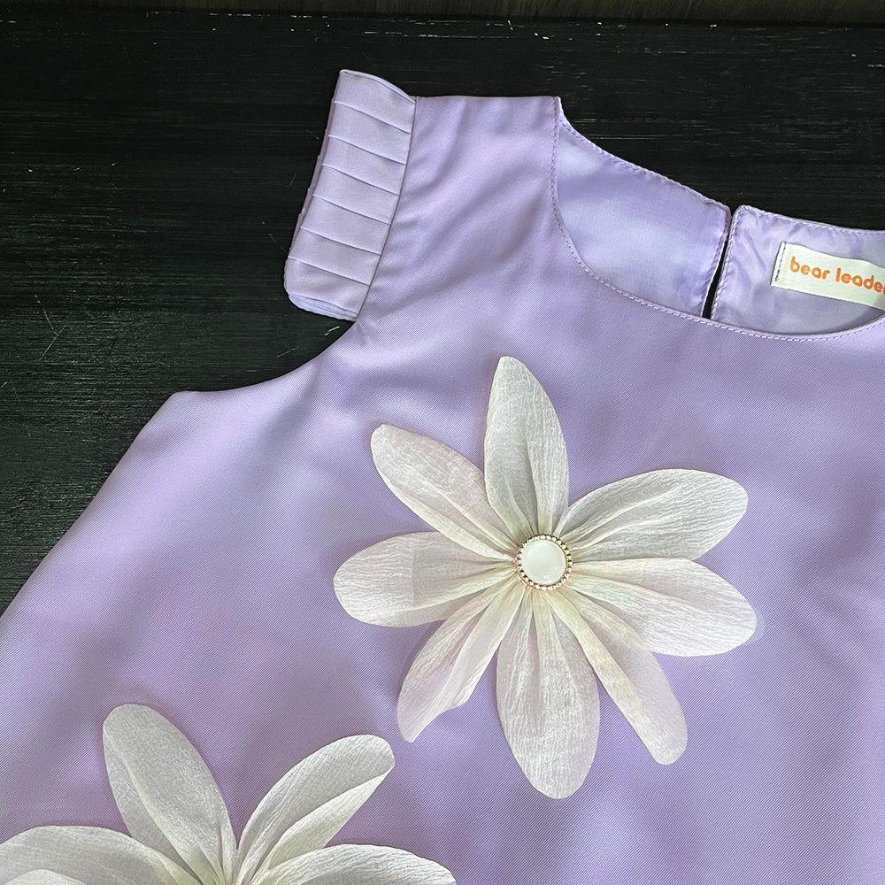Girls' Elegant Three-dimensional Floral Dress