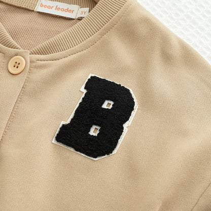 Girls' Letter Sleeve Casual Set