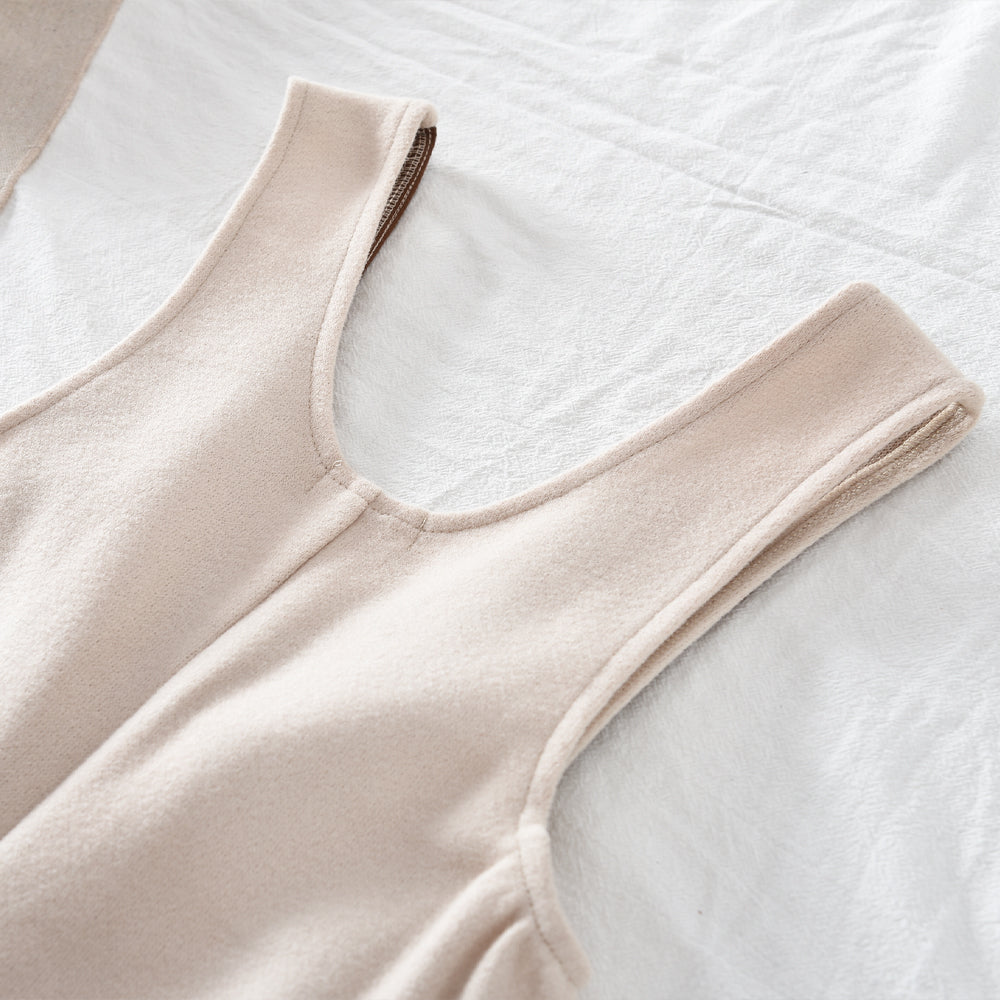 High Collar Stretchy Long Sleeve T-shirt+Suspender Trousers Girls' Set