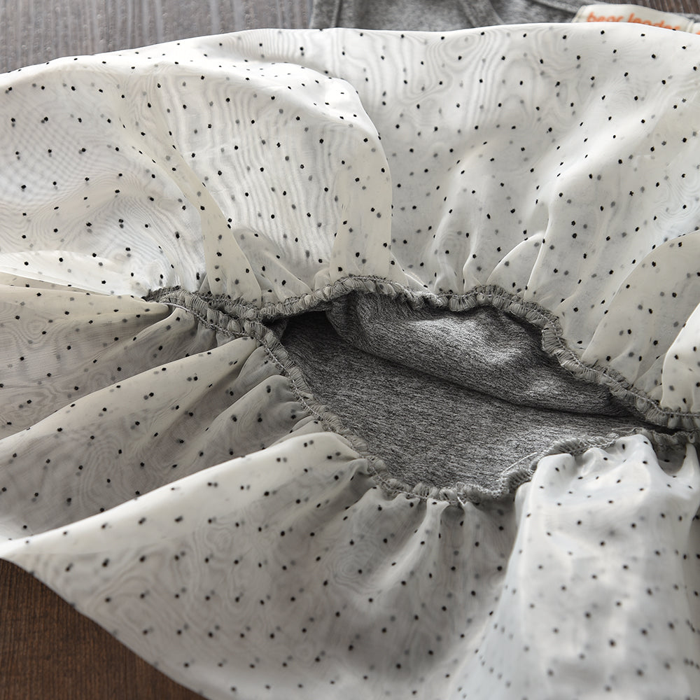 Polka Dots Ruffle Sleeveless Top+Flared Trousers Girls' Fashion Set