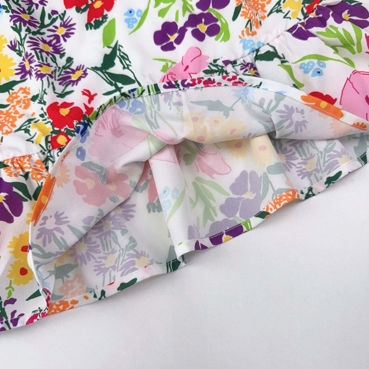 Girls' Floral Printing Sun Dress+Bag