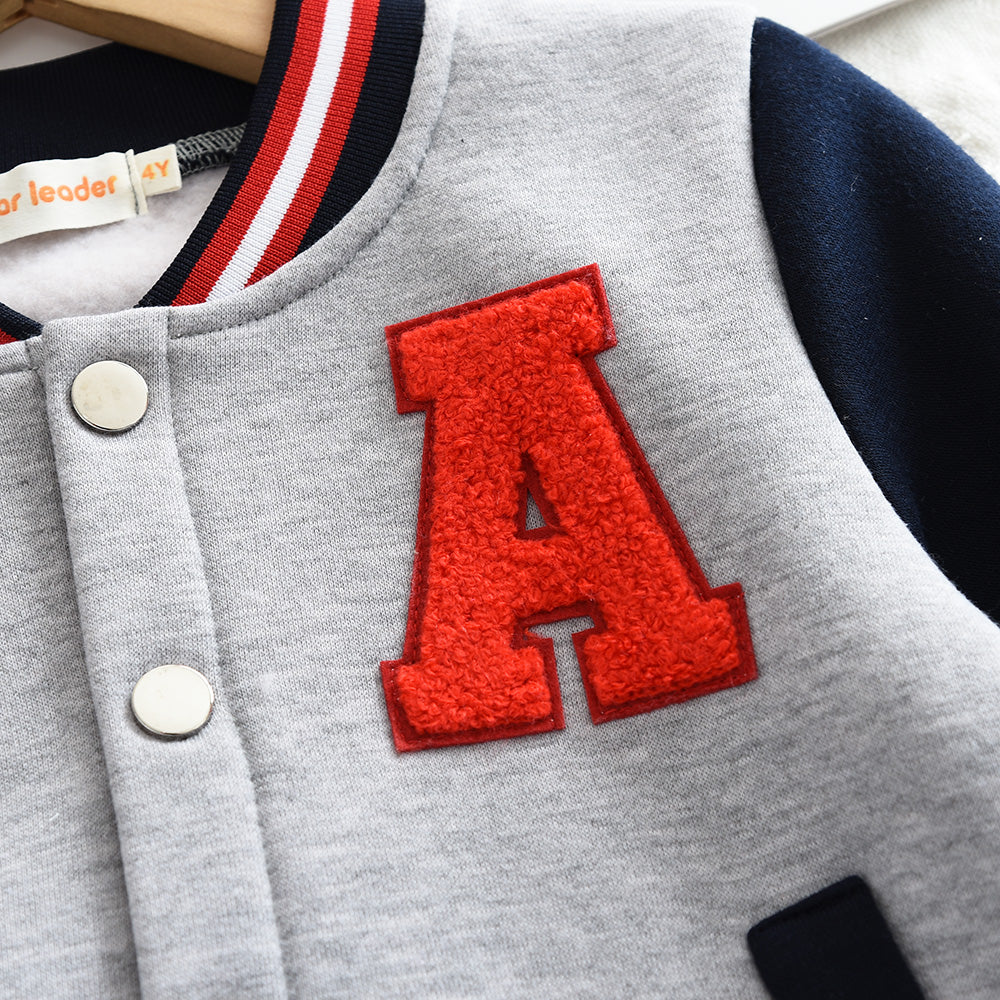 Girls' Letter Casual Coat Baseball Uniform
