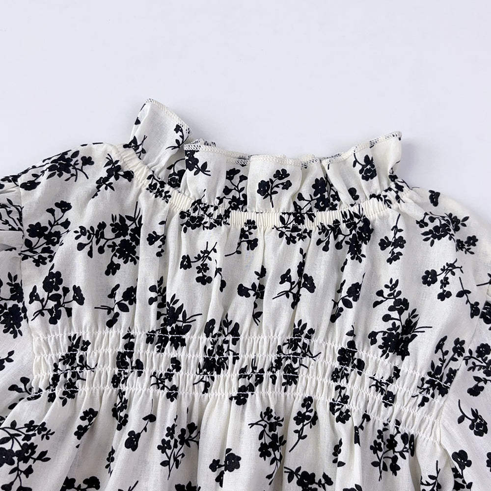 Girls' Floral Printing Long Sleeve Shirt