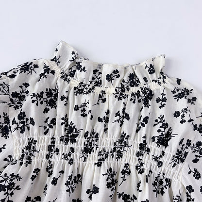 Girls' Floral Printing Long Sleeve Shirt