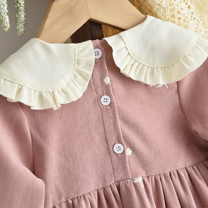Baby Girls' Flower Embroidery Seasonal Fashion Dress