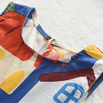 Girls' Cartoon Printing Casual Dress
